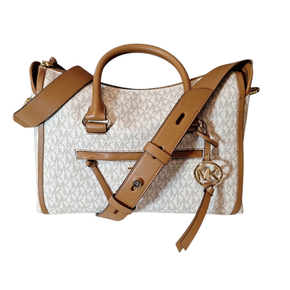 Michael Kors Corine Satchel Retired Women's Bag Vanilla/Acorn